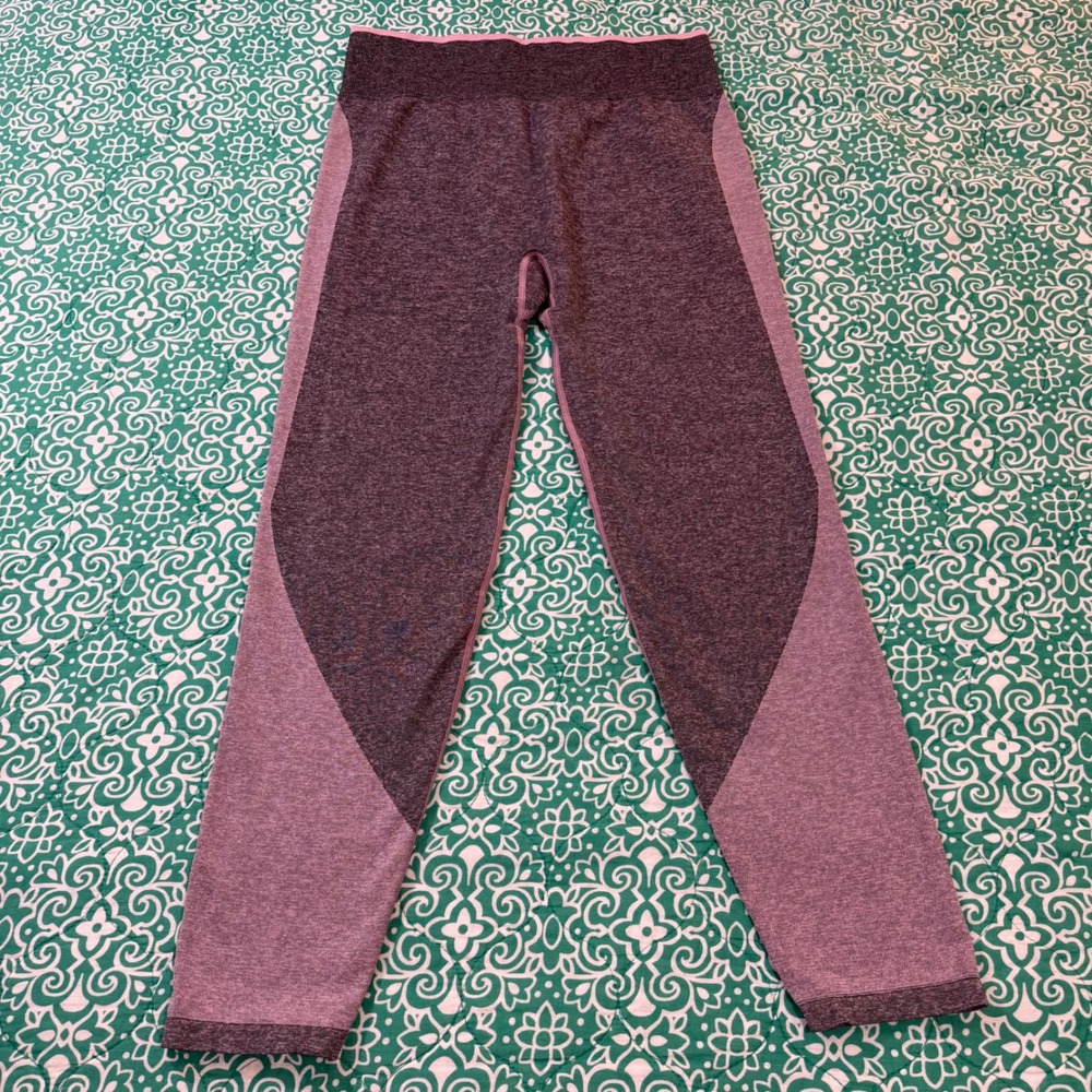 PINK‎ Victoria's Secret Seamless High Waist Leggings Purple Pink Space Dye XL